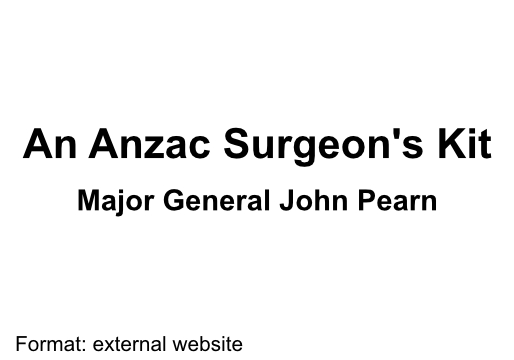 Anzac surgeon's kit page
